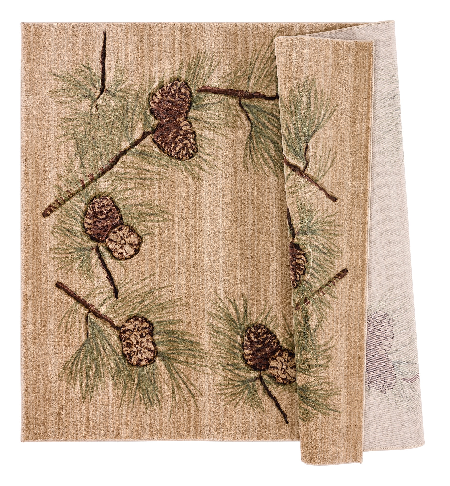 United Weavers Rustic Forest Pinophyta Lodge Border Area Rug, Beige, 5'3" x 7'6"