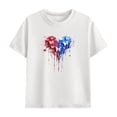 thumbnail image 4 of 4th of July Unisex Kids White Outfit, 2 Piece T-Shirt and Shorts Set 100% Cotton Summer Clothes for 3-12 Years,Size 4 T, 4 of 9
