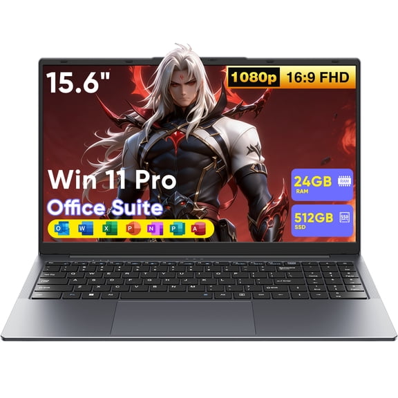 15.6" Laptop,24GB RAM 512GB SSD,Windows 11 Pro,Intel Core i3(Up to 3.4GHz),Business NoteBook Computer,Microsoft Office 365,FHD 16:9 Display