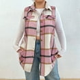 thumbnail image 2 of Chemise Sans Manches à Carreaux à la Mode pour Femmes avec Poches Veste Décontractée, 2 of 4