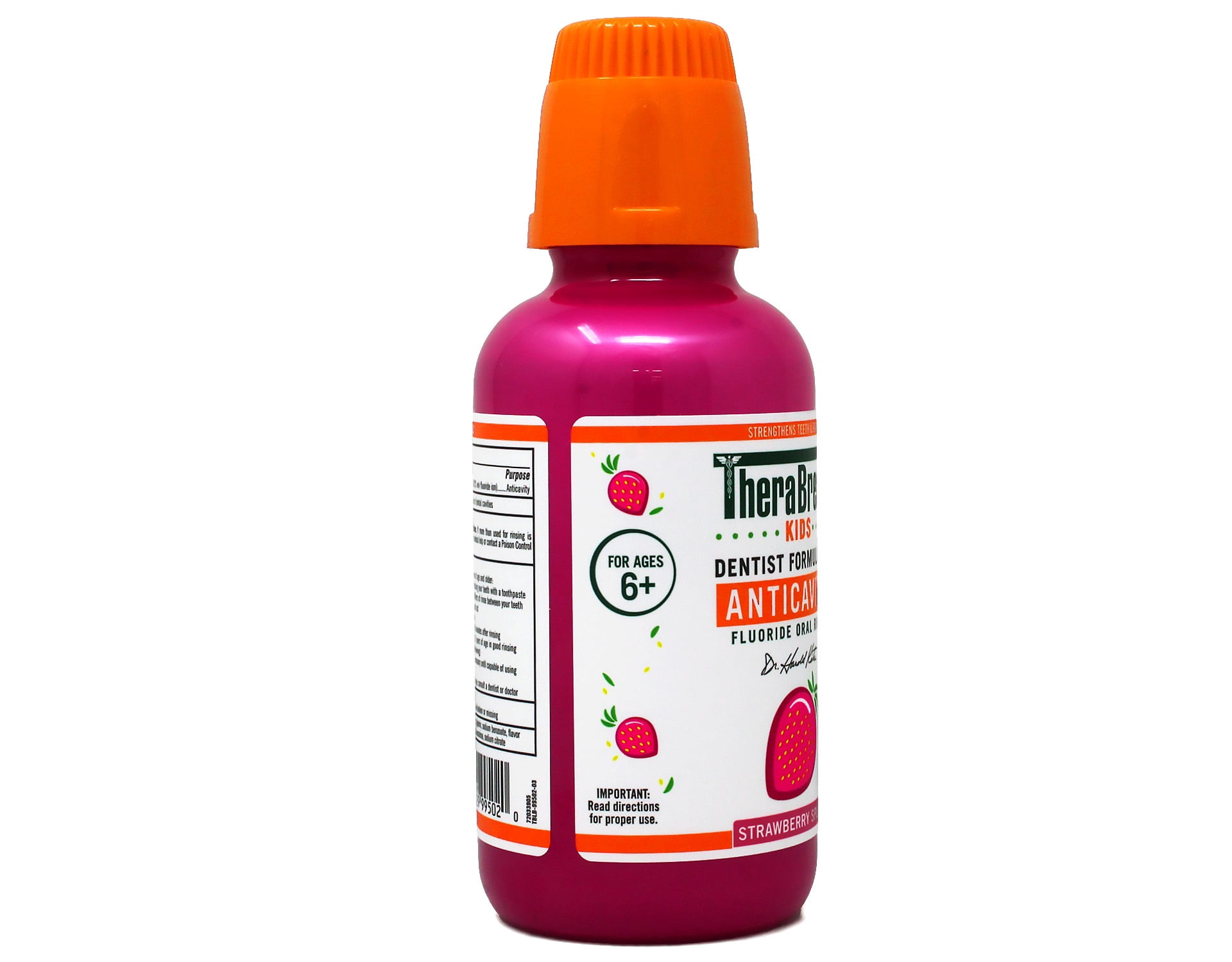5 Pack - TheraBreath Kids Mouthwash with Fluoride, Organic Strawberry Splash, Anticavity, 10 fl oz