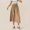 Khaki, variant on Fartey Plus Size Cropped Wide Leg Pants for Women Fashion Elastic High Waist Button Capri Pants with Drawstring Summer Loose Flowy Solid Color Palazzo Pants