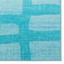 Yuma Indoor/Outdoor Blue Cobblestone 1'8" x 2'6" Non-Skid Accent Rug