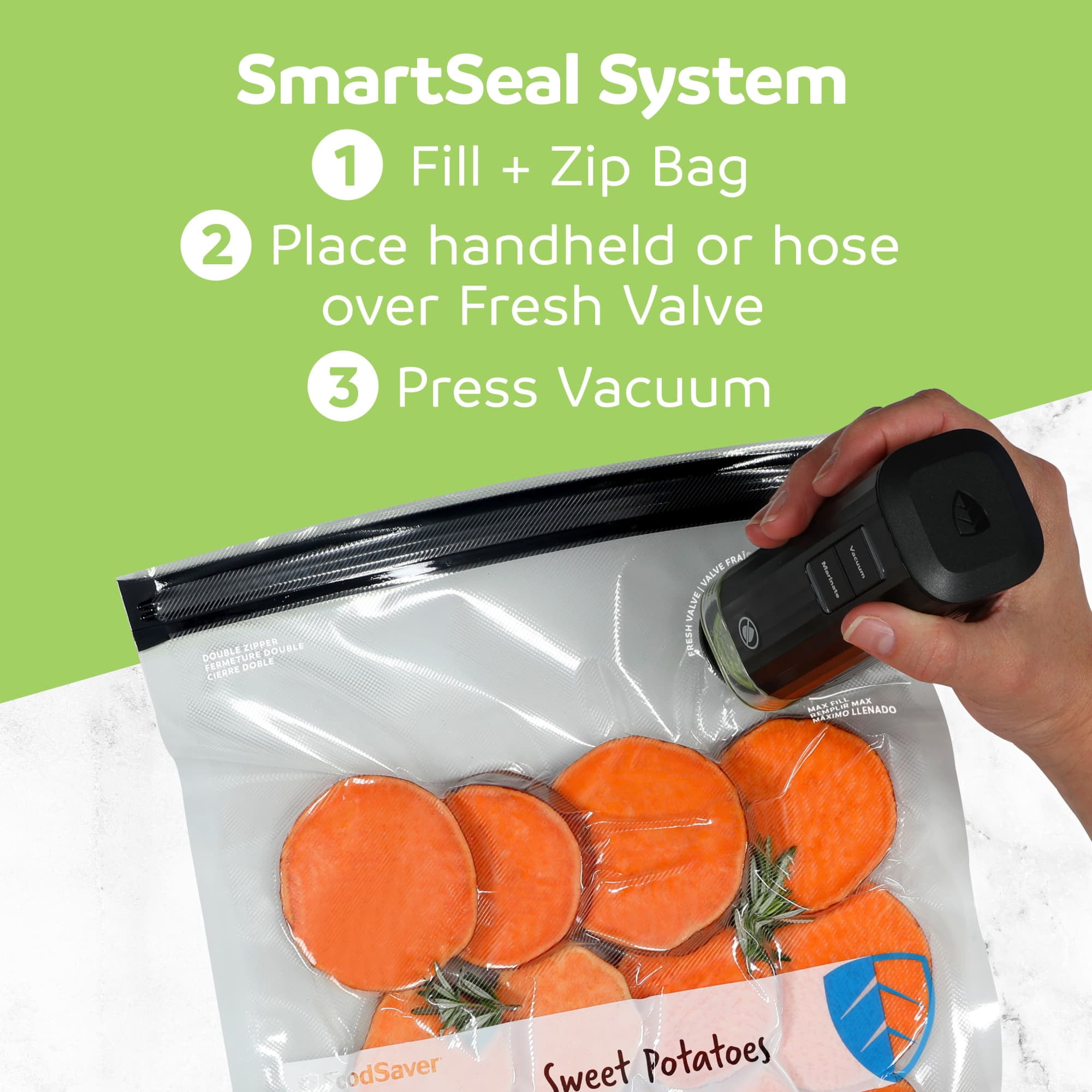 FoodSaver Reusable Gallon Vacuum Zipper Bags, 8 Count BPA-Free Storage Bags for Food, Sous Vide, and Meal Prep, Compatible with Handheld Sealers