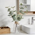 thumbnail image 3 of Scidweet Artificial Eucalyptus Plants, 13.7”Faux Fake Eucalyptus Stems Plants in Glass Vase with Faux Water for Kitchen Bathroom Office Home Decor, 3 of 7