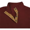 thumbnail image 5 of Mens Corduroy Shirt Lapel Collar Button Up Pullover Mock Neck Long Sleeve Sweaters Polo Sweatshirts with Elbow Patches, 5 of 7