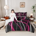 thumbnail image 4 of Castle Fairy Swirl Lines Full Size Comforter Sets,Geometric Spiral Stripes Bedding Sets, 4 of 8