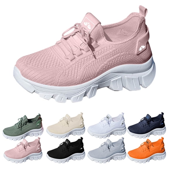 Modstep Women's Road Running Shoes Non Slip Walking Athletic Chunky Sneakers Breathable Lace up Casual Shoe wth Arch Support Black size 6