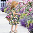 thumbnail image 5 of FORMRS Girls Short Sleeve Dress Summer Casual Round Neck A-line Beach Sundress, Sizes 2T-8T, Colorful Toucans Pattern, 5 of 8