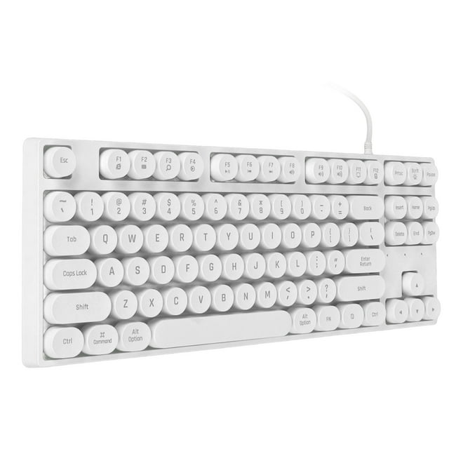Clavier de Jeu Mécanique, Clavier Lumineux Style Machine à Écrire Punk Filaire USB, Clavier Rond à 87 Touches avec Rétroéclairage Coloré, pour