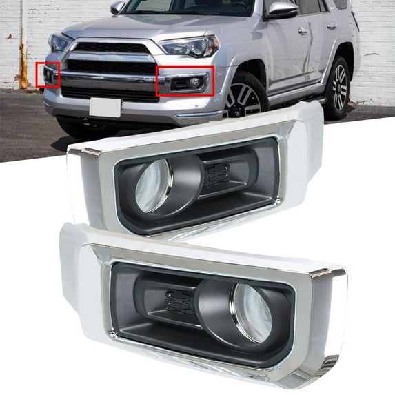 SEBLAFF 1 Pair of Front Driving Fog Lights Replacement for 2014-2021 Toyota 4Runner Limited with Chrome Bezel Set