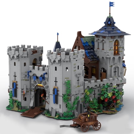Moc Castle Model Building Blocks Set Black Falcon's Fortress Classic Castle Bricks Toys
