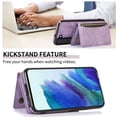 thumbnail image 2 of Design for Samsung Galaxy S22 5G Wallet Case with Tempered Glass Screen Protector PU Leather Credit Card Holder Slot Phone Cases Kickstand Shockproof Protective Cover for Women 6.1" Purple, 2 of 12