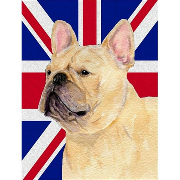 French Bulldog With English Union Jack British Flag Flag Garden Size
