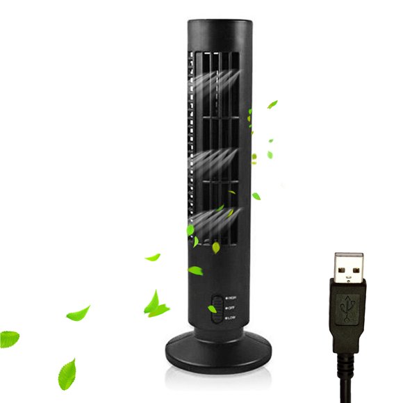 Amdohai Portable Tower Fan Quiet Bladeless 2 Speed Electric Fan USB
