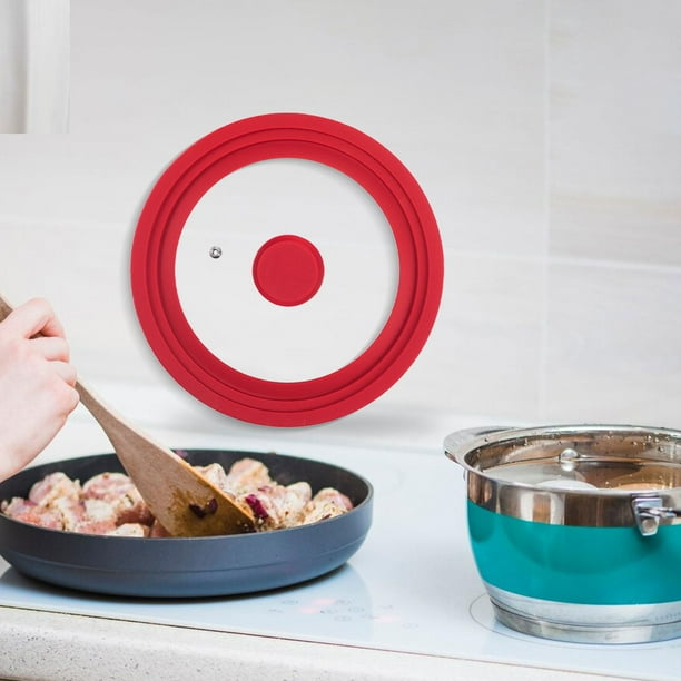 jifeng Glass Top Cover Tempered Silicone Replacement Pan Lid for Skillets Pots Pans Red 21cm Walmart