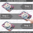 thumbnail image 3 of White Cat Flowers Floral Food Scale Digital Kitchen Scale Waterproof Tempered Glass Tare Function 11 lb for Baking Cooking Meal Prep, 3 of 7