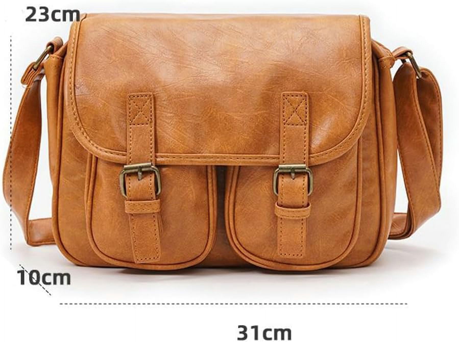 HLSOHJP Crossbody Messenger Bag for Men Women Vintage Shoulder Bags Tote Purse Satchel Handbags with Adjustable Strap