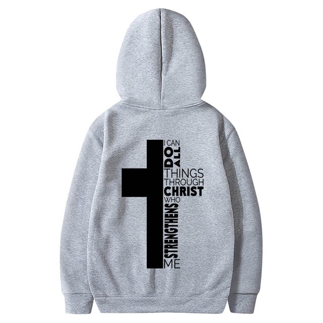 Sweat à Capuche à Manches Longues pour Homme, Couleur Unie, Imprimé au Dos