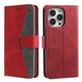 thumbnail image 6 of Phone Case for iPhone 14 Pro Max Wallet Cover with Wrist Strap, Splicing PU Leather Flip Case Card Holder Slots Kickstand Magnetic Closure for Women Men for iPhone 14 Pro Max, Red, 6 of 6