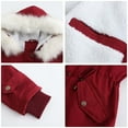 thumbnail image 7 of IROINNID Fleece Jacket for Women Winter Warm Plush Long Sleeve Jacket Casual Drawstring Hooded Thermal Coat with Pocket,Burgundy, 7 of 7