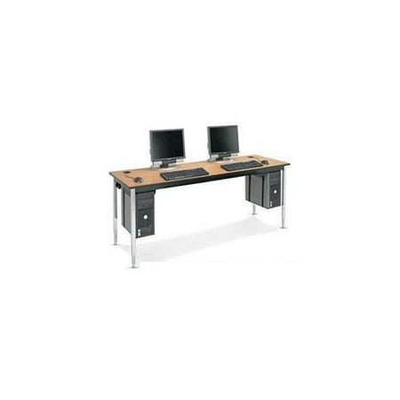 Smith Carrel 01554B OAK HPL Computer Table Adjustable Height