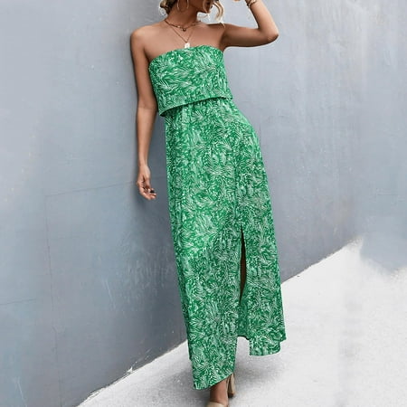

Himiway Women S Summer Sexy Bralette Floral Print Solid Dress Bralette One Neck Dresspopular Elements Are Cost-Effective And Suitable For Various Occasions Green M