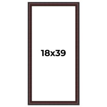 18x39 Frame Brown Round Mahogany Solid Wood Picture Frame | 1.625 Inch Moulding Width | with UV