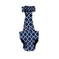 thumbnail image 4 of Barkertime White Quatrefoil on Blue Escape-Proof Washable Dog Diaper Overall - Made in USA, 4 of 6
