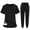 Black, variant on Fgvctg Jogger Scrubs for Women Plus Size Nursing Uniforms Stretchy V-Neck Yoga Scrub Pants and Tops Jogger Scrubs Medical Uniforms Tall Scrubs Pink 2XL