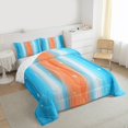 thumbnail image 3 of Homewish Stripes Pattern Full Size Comforter Sets,Asbtract Minimalist Desgin Bedding Comforter Set,Gradient Orange Blue Bedding Sets For Girls Kids,Ultra Soft Home Decor Reversible,3pcs, 3 of 8