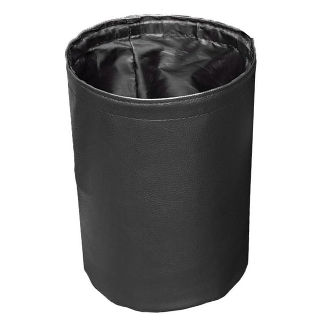 Car Trash Can Keep Clean and Neat PU Leather Car Trash Organizer Waterproof and Collapsible Garbage Storage Bag with Elastic Strap Car Dustbin for Car Seats Door Handles