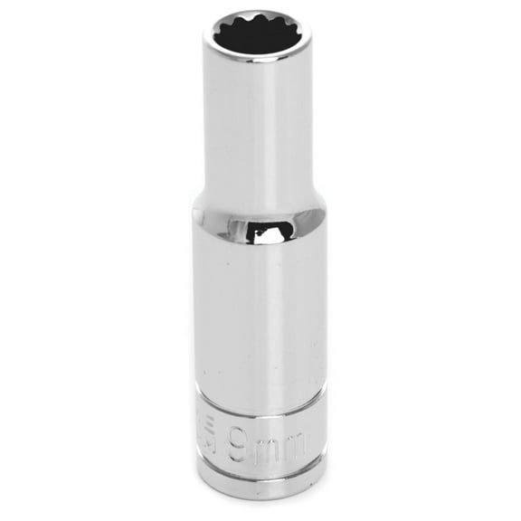 Performance Tool W38709 Chrome Socket, 3/8" Drive, 9mm, 12 Point, Deep