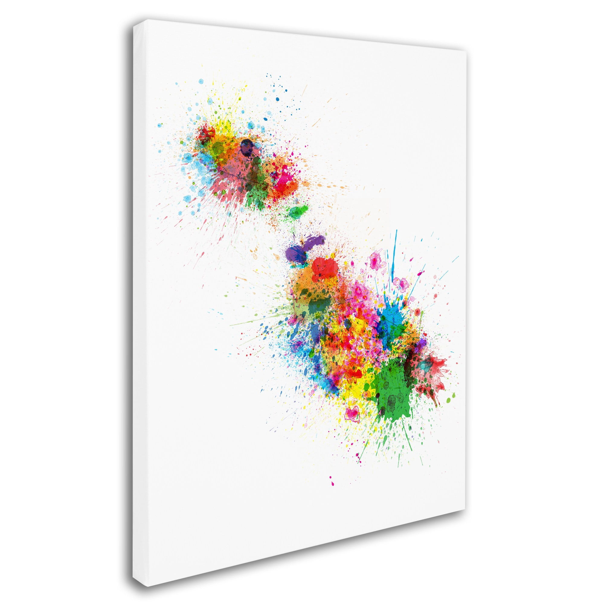 Trademark Fine Art "Malta Map Paint Splashes" Canvas Art by Michael Tompsett