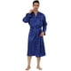 thumbnail image 1 of Bata de satén para hombre, camisón para dormir, camisón de manga larga para dormir, pijama, vestido, albornoz Azul XL, 1 of 4