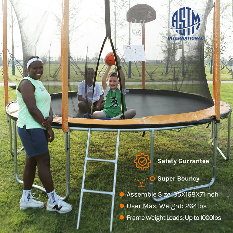 SkyBound 14ft Outdoor Recreational Trampoline for Kids Adults with Safety Enclosure Net Top Cover, Walmart.com