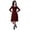 Bright Crimson Red, variant on Moomaya Womens Full Sleeves Gathered Waist Dress Casual Relaxed Fit Swing Dresses w/ Pockets
