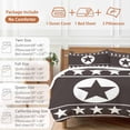 thumbnail image 6 of Queen 4 Piece Bedding Set Western Traditional Country Star Soft Breathable Duvet Cover and Pillowcase,Texas Ethnic Stars on Black Duvet Cover Set Washable Bed Sheets for Bedroom Dormitory Guest Room, 6 of 9
