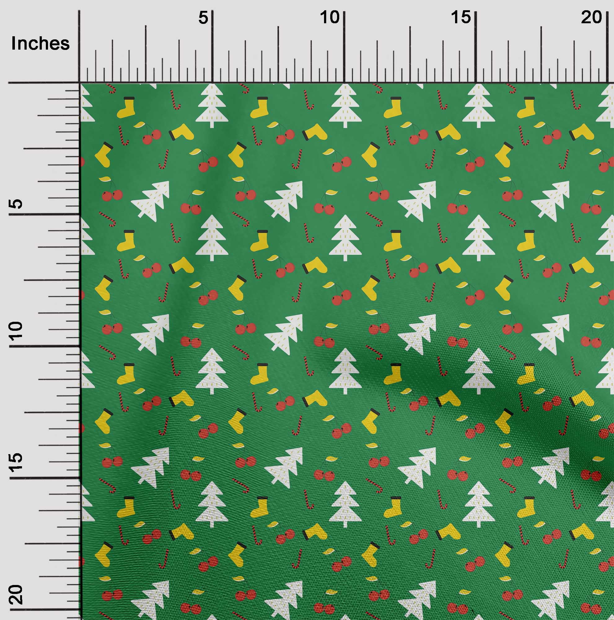 oneOone Cotton Jersey Green Fabric Merry Christmas Sewing Material Print Fabric By The Yard 58 Inch Wide-4Q4