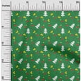 thumbnail image 1 of oneOone Viscose Chiffon Green Fabric Merry Christmas Quilting Supplies Print Sewing Fabric By The Yard 42 Inch Wide, 1 of 1