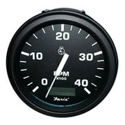 Faria Beede Instruments 43001 Faria Tachometer Heavy-Duty Tachometer w/Hourmeter (4000 RPM) (Diesel) (Mech Takeoff & Var Ratio Alt) - Black