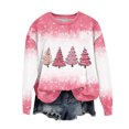 thumbnail image 2 of Aujourd'hui Réduction! Aqestyerly Hauts de Noël Grande Taille Blouse à Manches Longues Imprimée de Noël pour Femmes Col Rond Tunique Décontractée, 2 of 4