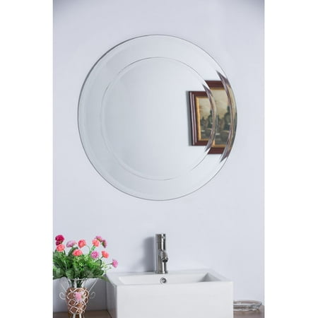Bellaterra Home Round Frameless Bathroom Vanity Wall Mirror Bellaterra Home Round Frameless Bathroom Vanity Wall Mirror