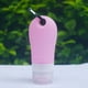 thumbnail image 2 of Juego de 3 botellas de viaje portátiles, dispensadores de jabón de silicona, recipientes para loción de encimera de 90 ml (rosa, azul y blanco), 2 of 5