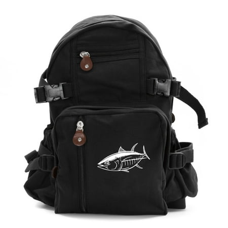 Big Tuna Fish Army  Heavyweight Canvas Backpack