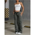 thumbnail image 4 of ZANKLEY Women Bowknot Embroidery Y2k Jeans Straight Leg Boyfriend Denim Pants, 4 of 7