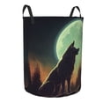 thumbnail image 2 of PAYOHTO Foldable Laundry Room Hamper Bucket Waterproof Bathroom Basket for College Student Living Room Storage Pillows Blankets The Wolf under The Moon, 2 of 8
