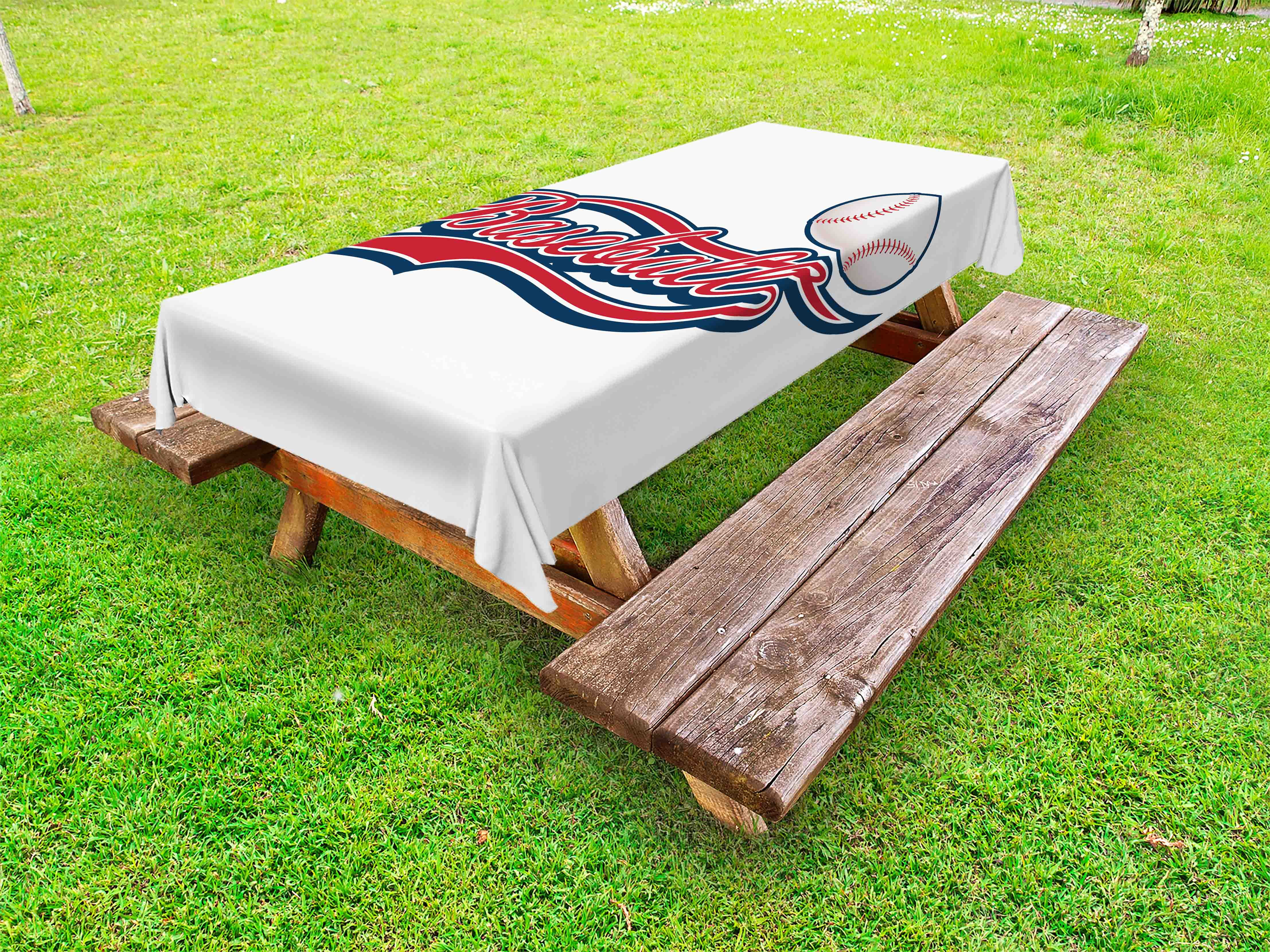 Sports Outdoor Tablecloth, Baseball Ball Sporting Pastime National
