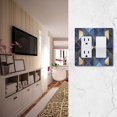 thumbnail image 5 of Yayeee Rocker Switch Wall Plate 1-Gang 4.6"x2.9" Home Decorative Outlet Cover, Blue Geometric Pattern, 5 of 6