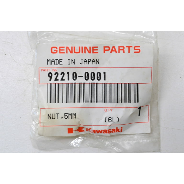 OEM Kawasaki 92210-0001 Nut 5MM NOS - Walmart.com OEM Kawasaki 92210-0001 Nut 5MM NOS - Walmart.com